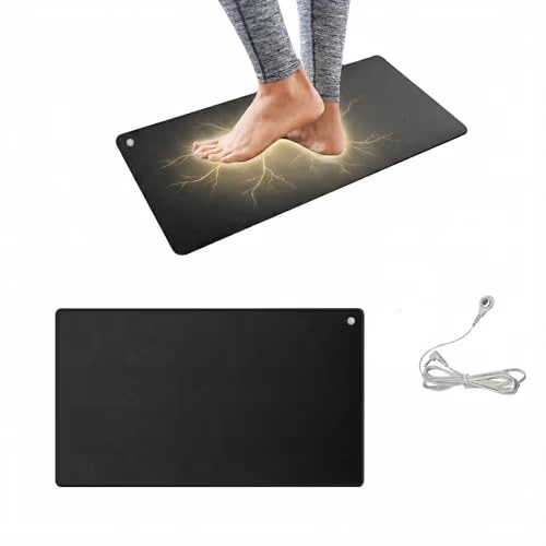 Tapis de sol 60 x 40 cm - Réduit l'anxiété et le stress, tapis de mise à la terre pour un meilleur sommeil et équilibre, pour usage à la maison, au bureau ou au travail