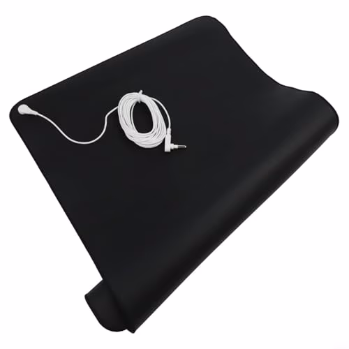 Tapis de terre pour la terre, tapis de mise à la terre avec câble pour dormir à la terre, tapis conducteur pour un meilleur sommeil, santé et bien-être (40 x 60 cm)